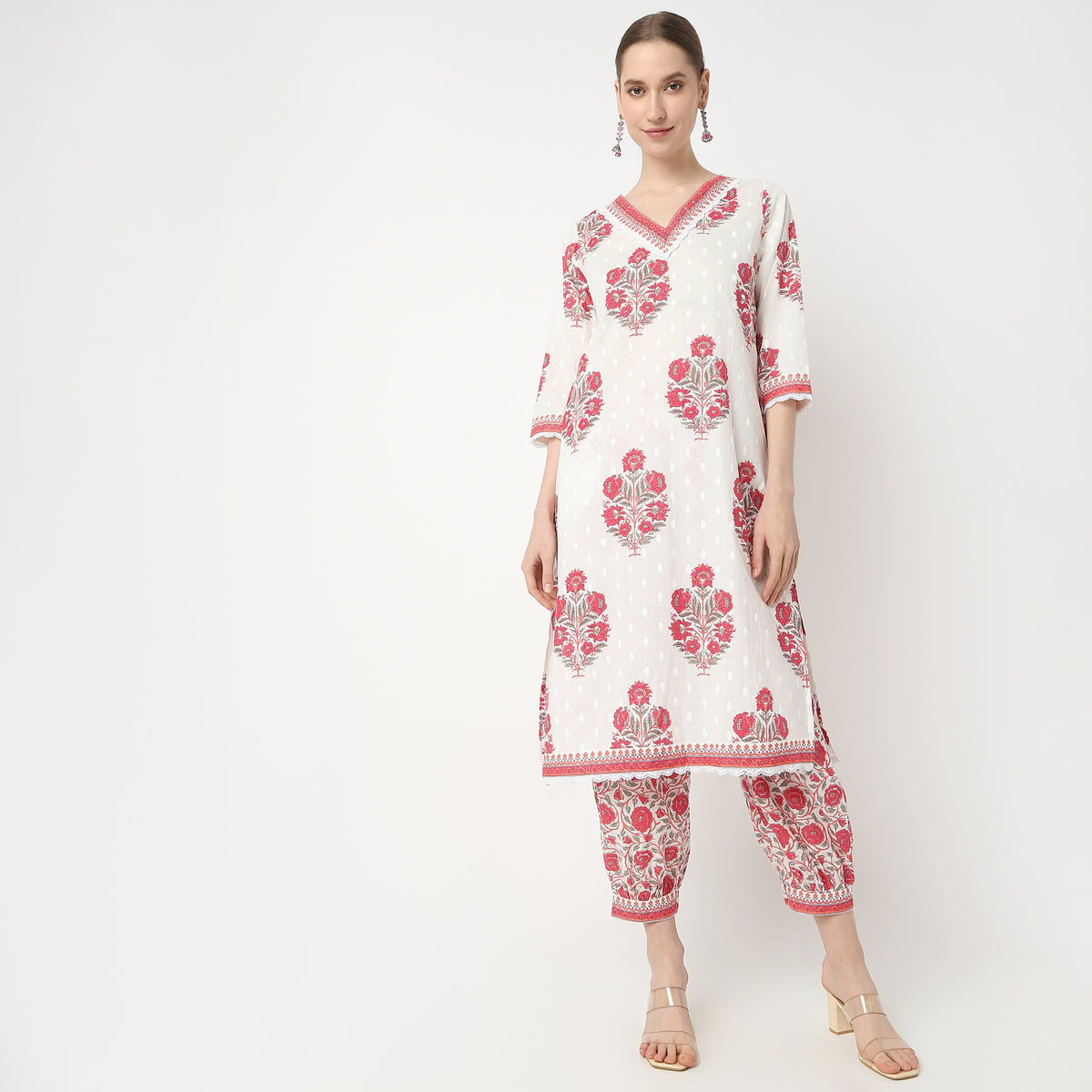 Straight Fit Printed Kurta and Pant with Dupatta Set