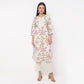 Floral Print Round Neck Kurta with Pant Set