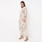 Floral Print Round Neck Kurta with Pant Set