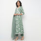 Flare Fit Printed V-Neck Kurta and Pant with Dupatta Set