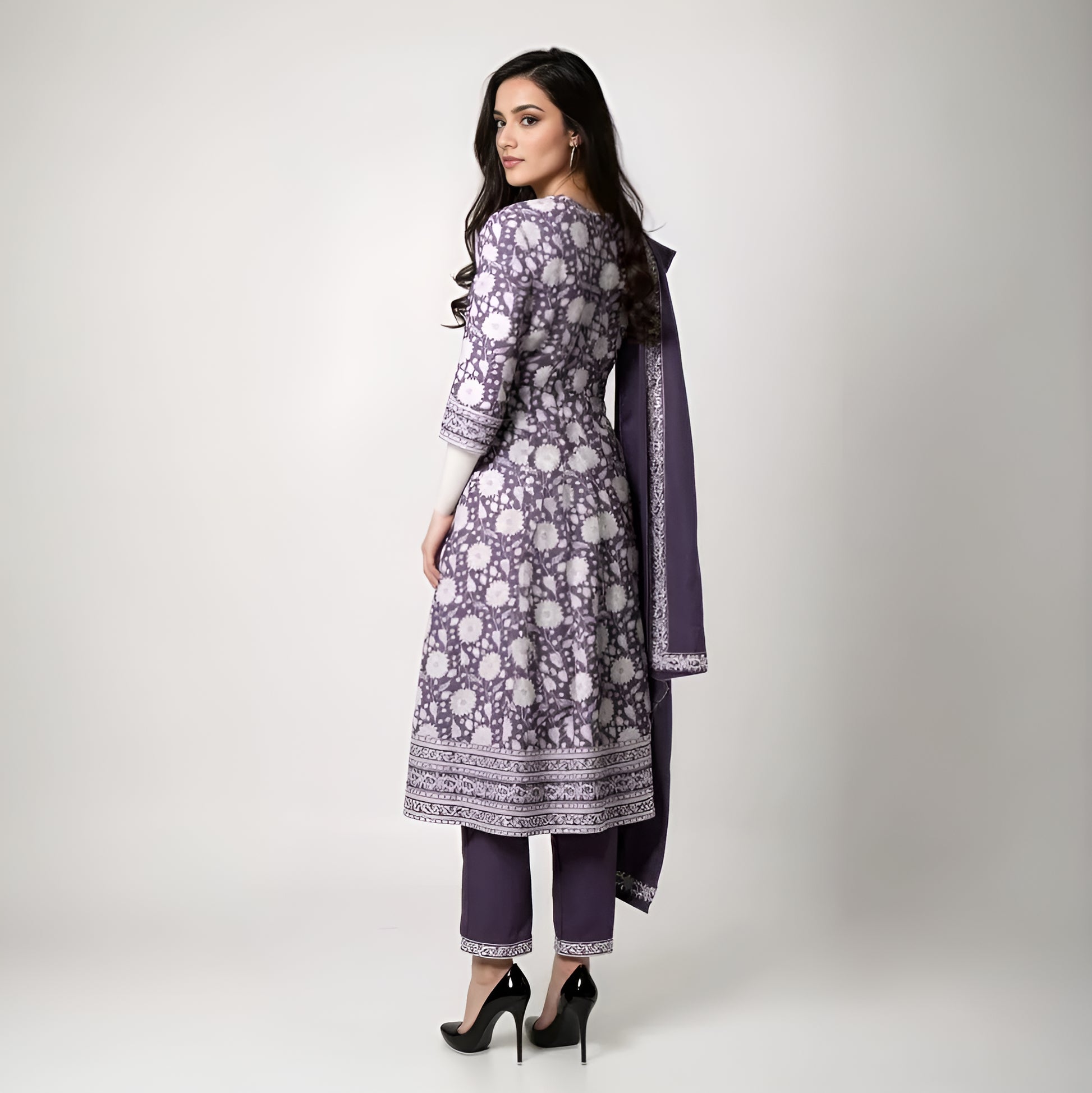 Printed Kurta and Pant With Dupatta Set