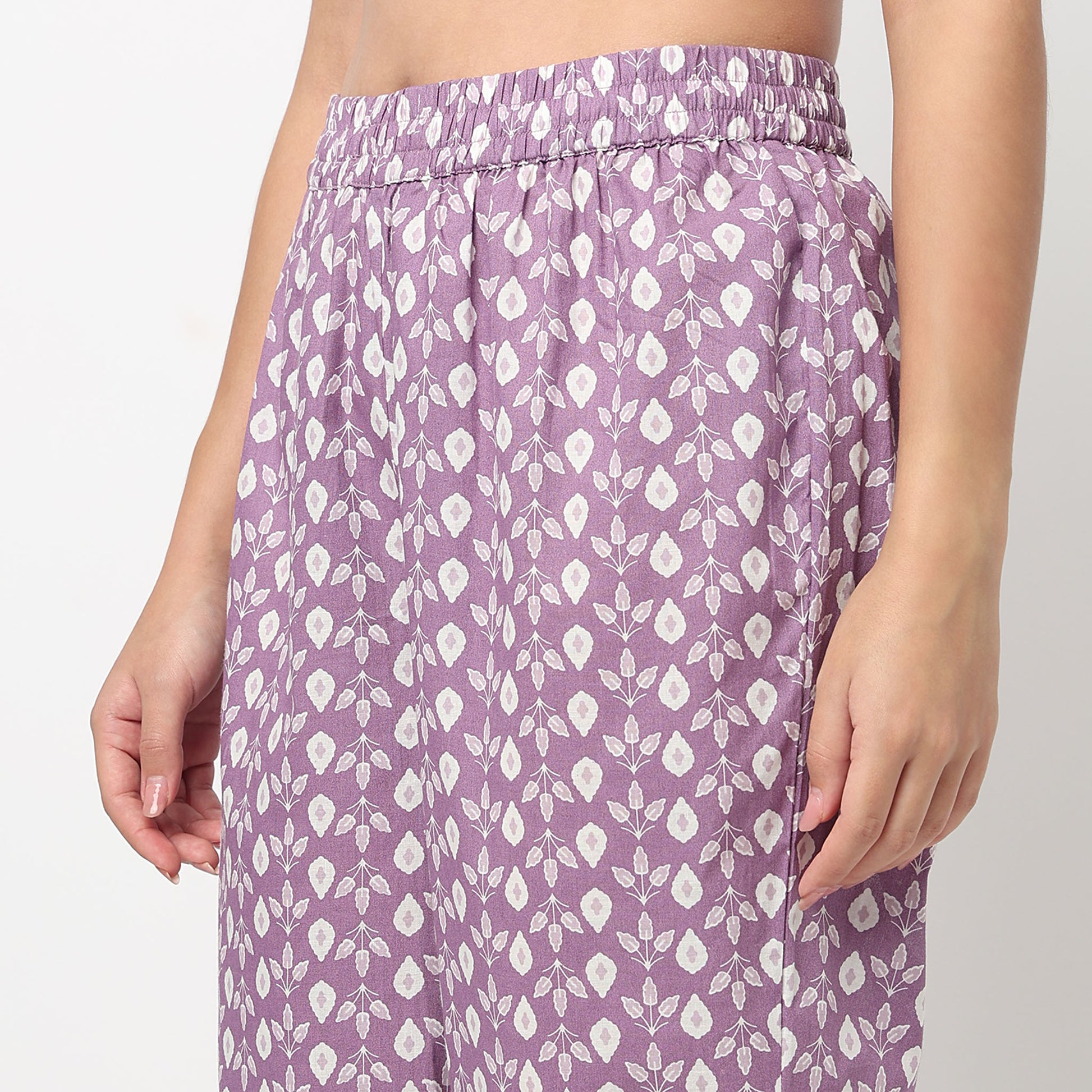 Cotton Printed Flared Kurta with Pant & with Dupatta Set