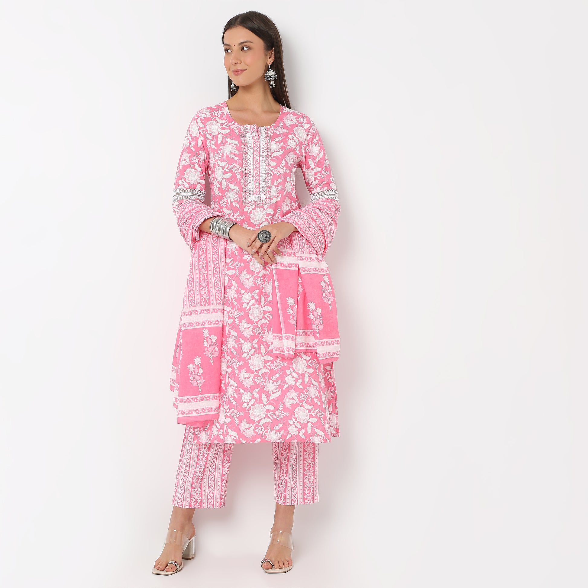 Printed Straight Kurta and Pant With Dupatta Set
