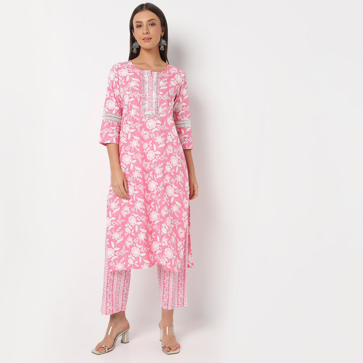Printed Straight Kurta and Pant With Dupatta Set