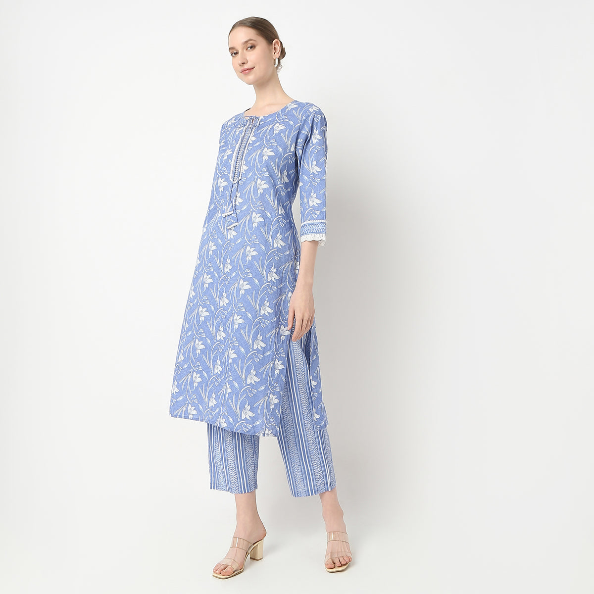 Straight Fit Printed Kurta and Pant with Dupatta Set