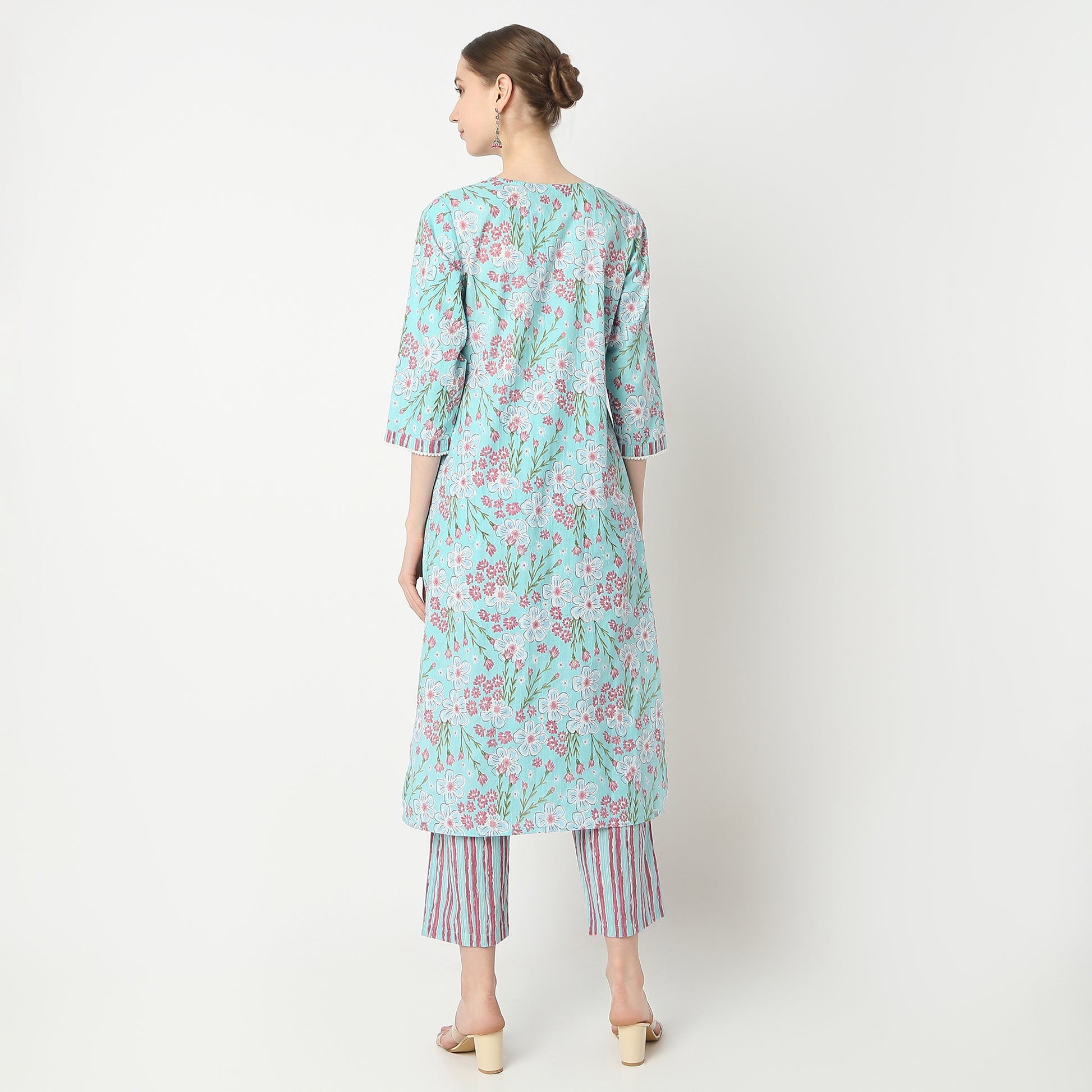 Straight Fit Printed Kurta and Pant with Dupatta Set