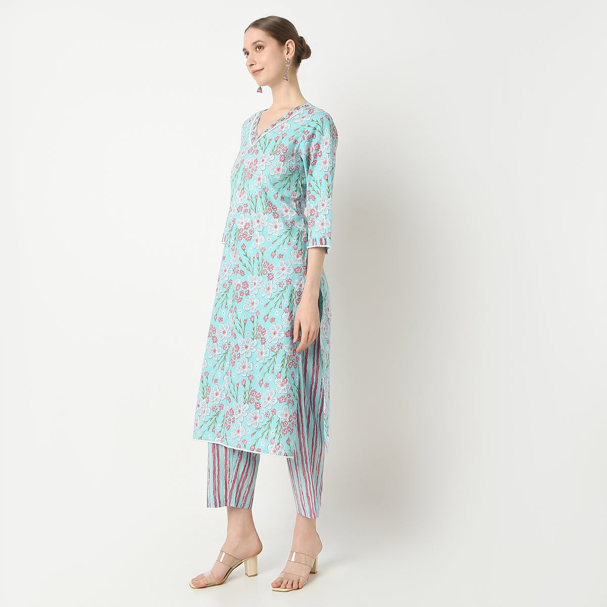 Straight Fit Printed Kurta and Pant with Dupatta Set