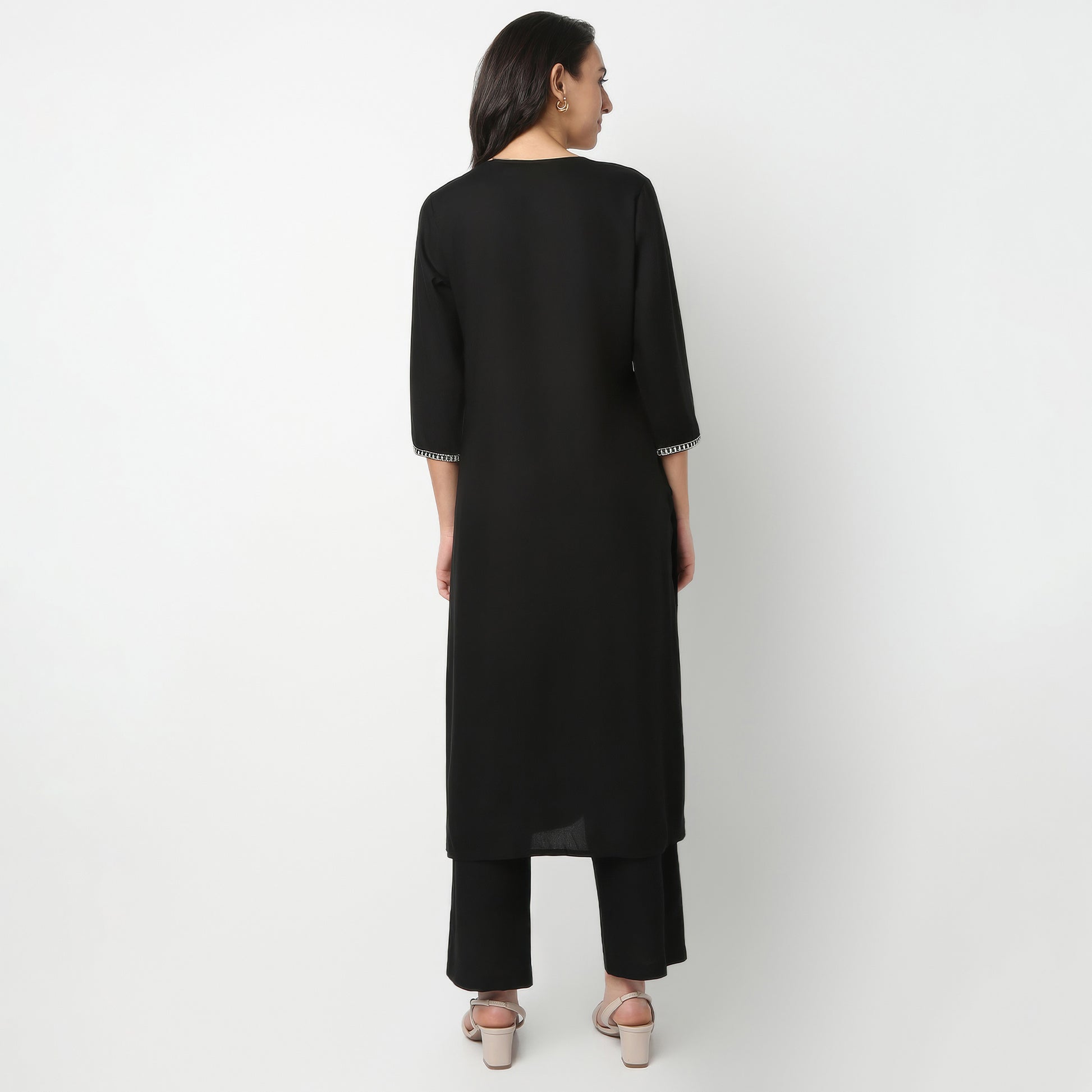 Straight Fit Printed Round Neck Kurta and Pant with Dupatta Set