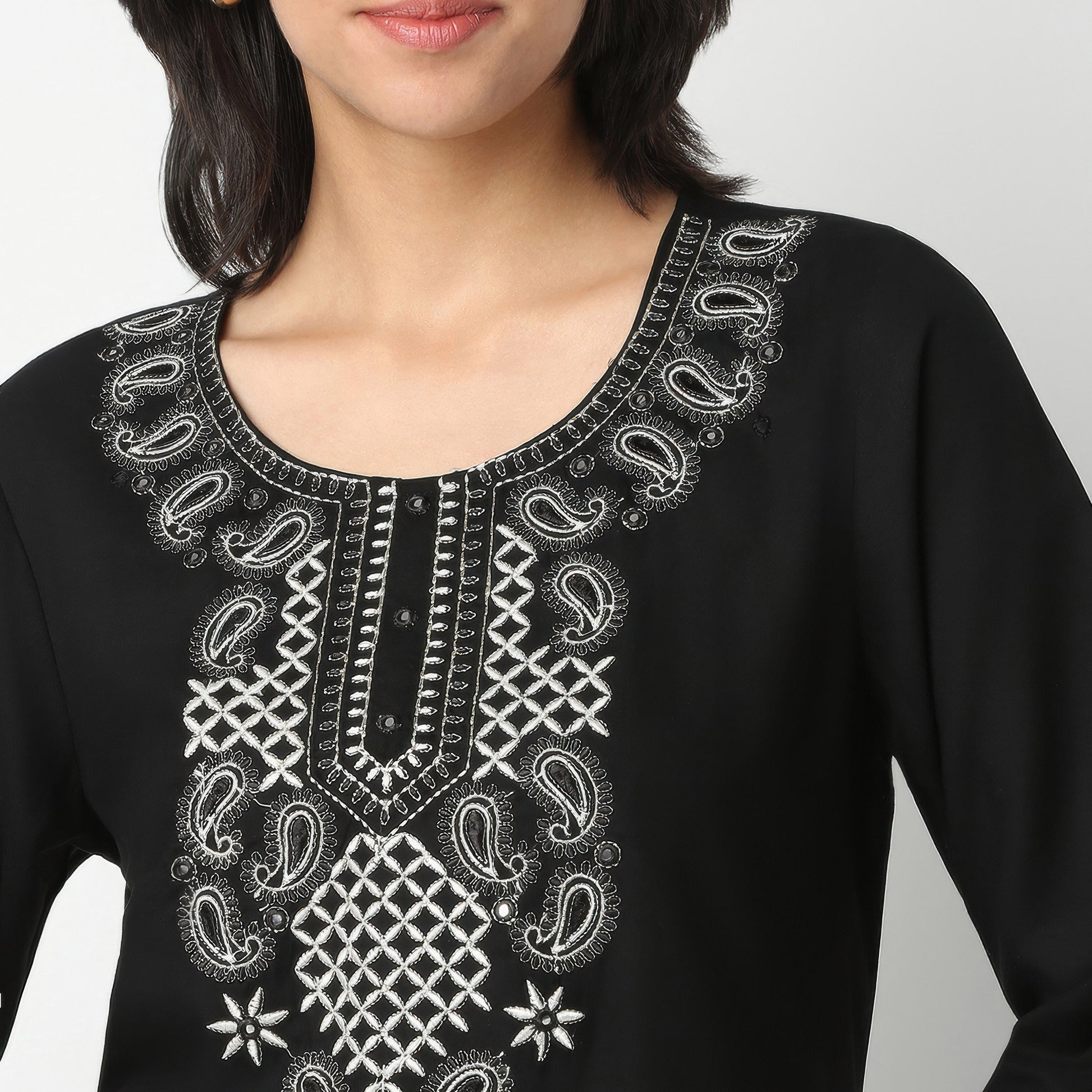 Straight Fit Printed Round Neck Kurta and Pant with Dupatta Set