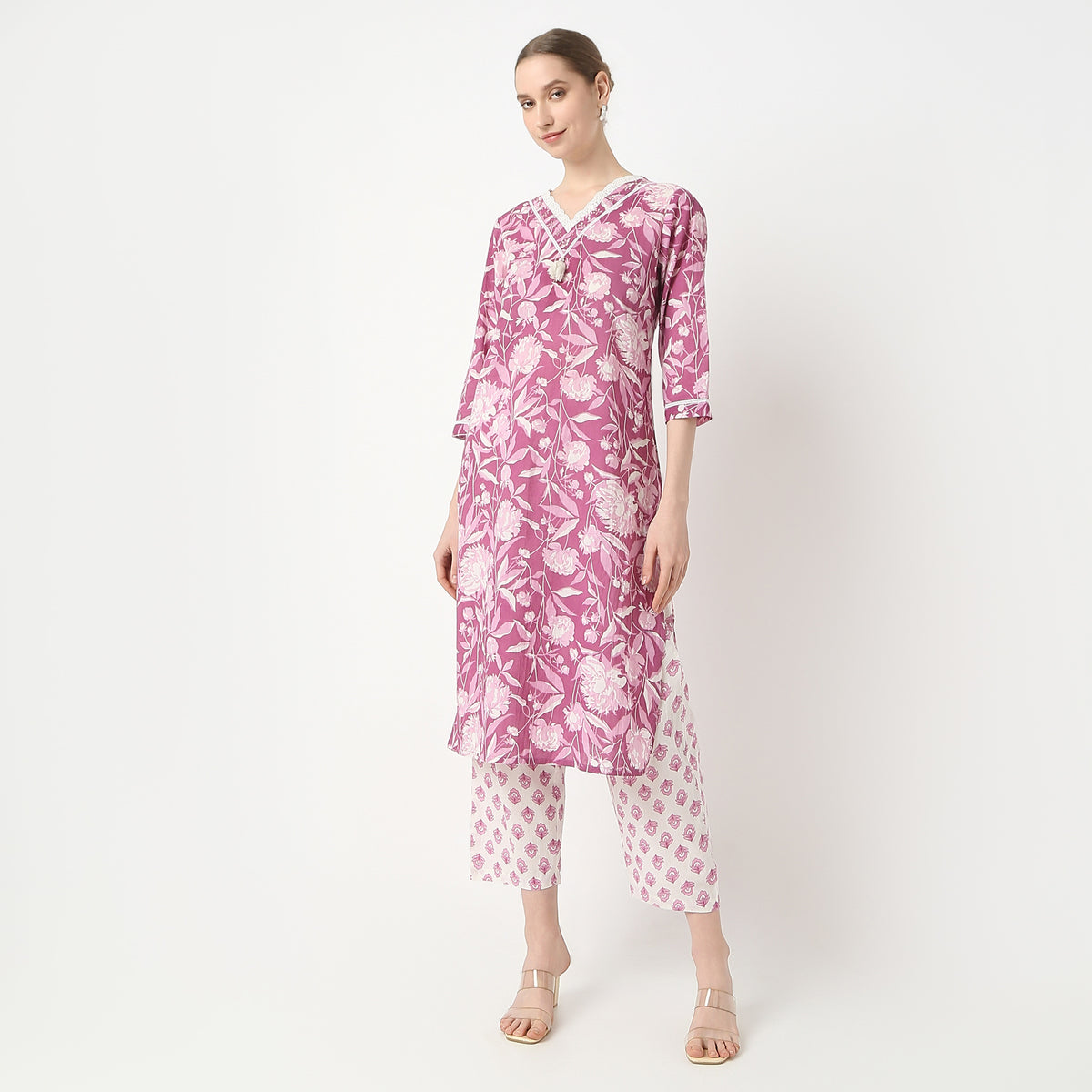 Straight Fit Printed Kurta and Pant with Dupatta Set