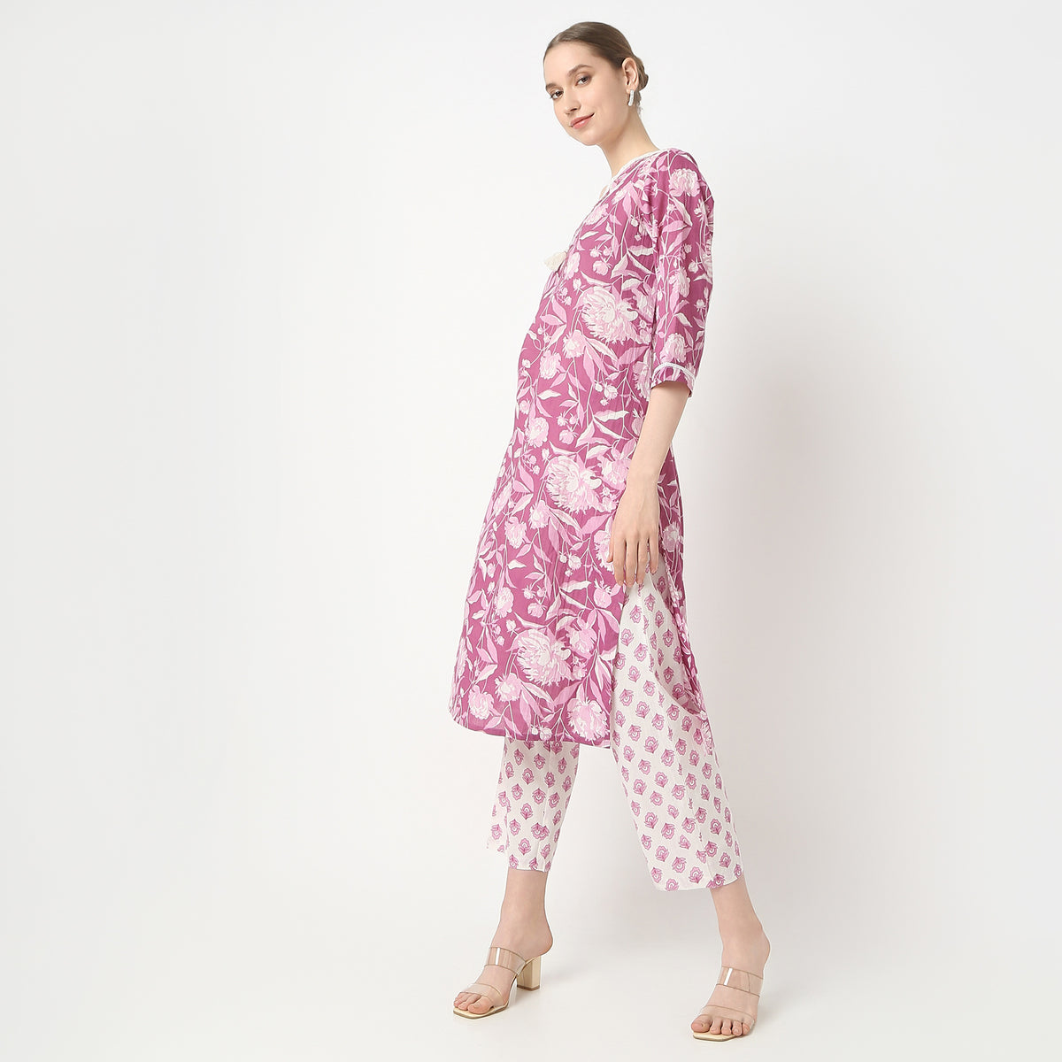 Straight Fit Printed Kurta and Pant with Dupatta Set