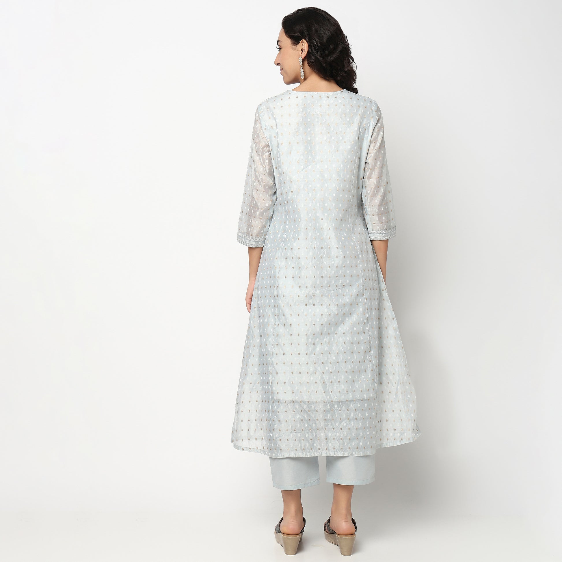 Buy Women Straight Fit Embroidered Three-Fourth Sleeve Kurta and Pant with Dupatta Set  - Style Union