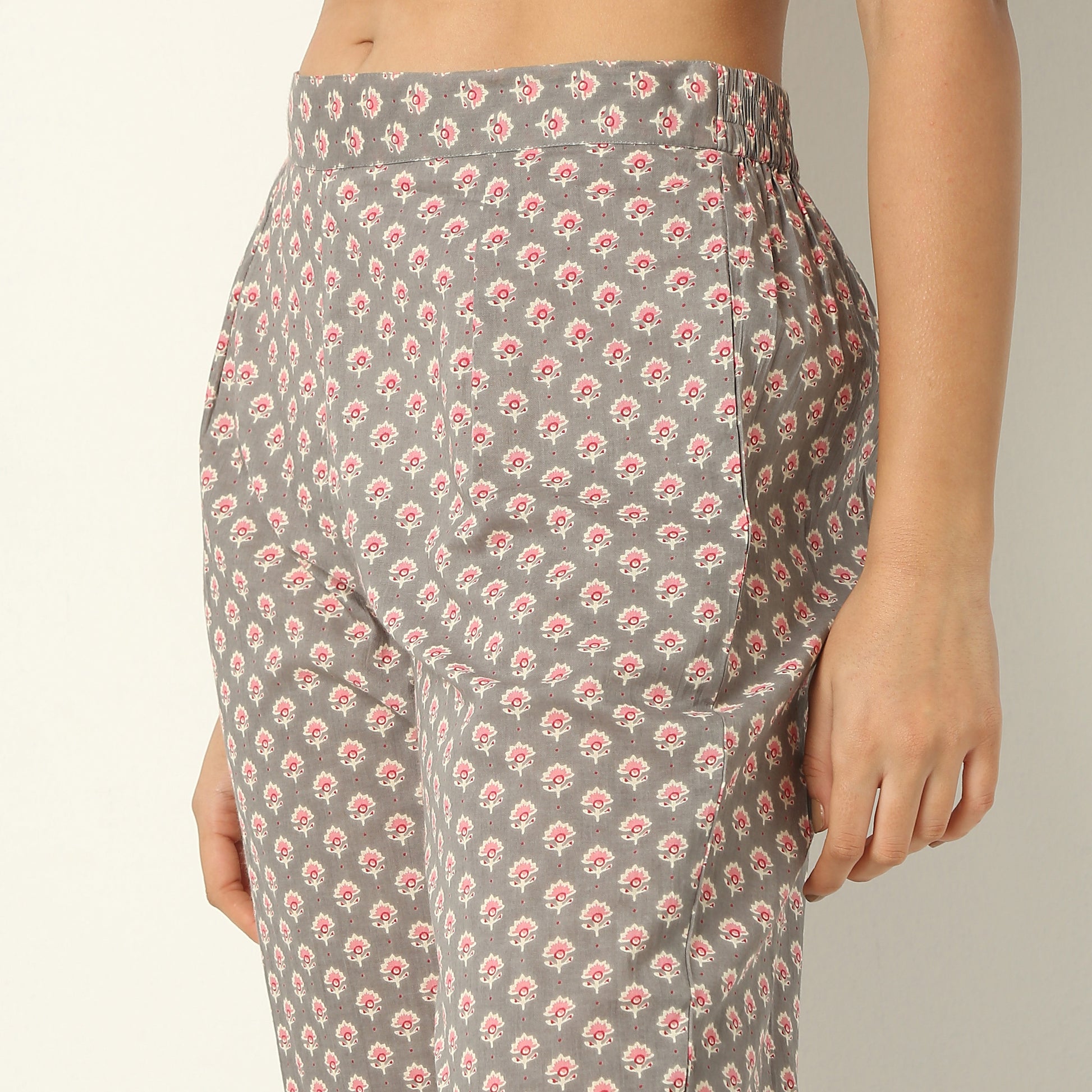 Flare Fit Printed V-Neck Kurta with Pant Set