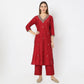 Embroidered V-Neck Traditional Straight Kurta with Pant Set