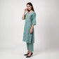 Embroidered Straigth Kurta and Pant Set