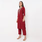 Straight Fit Embellished Kurta and Pant with Dupatta Set