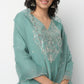 Straight Fit Embellished V-Neck Kurta and Pant with Dupatta Set