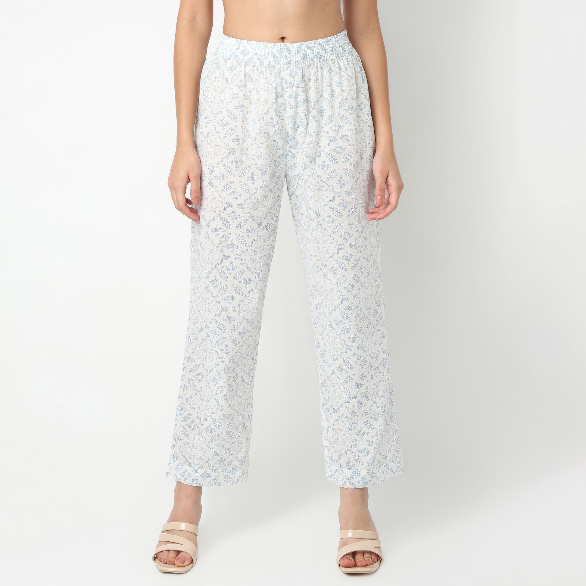 Straight Fit Printed V-Neck Kurta with Pant Set