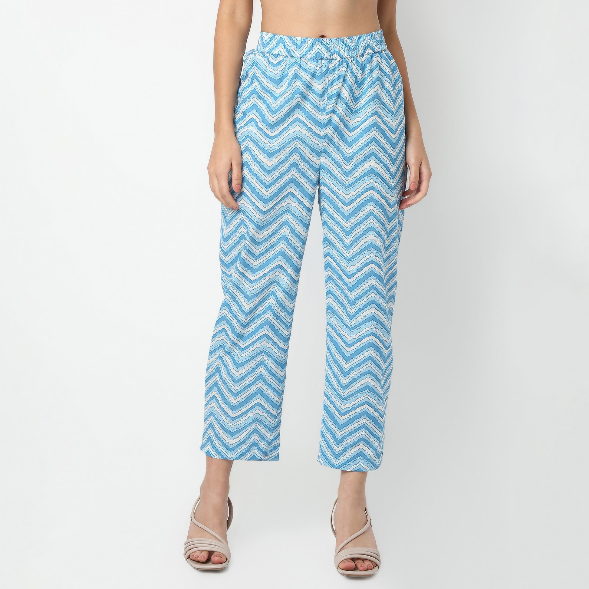 Straight Fit Printed V-Neck Kurta with Pant Set