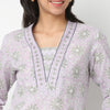 Buy Women Straight Fit Printed Three-Fourth Sleeve Kurta with Pant Set  - Style Union