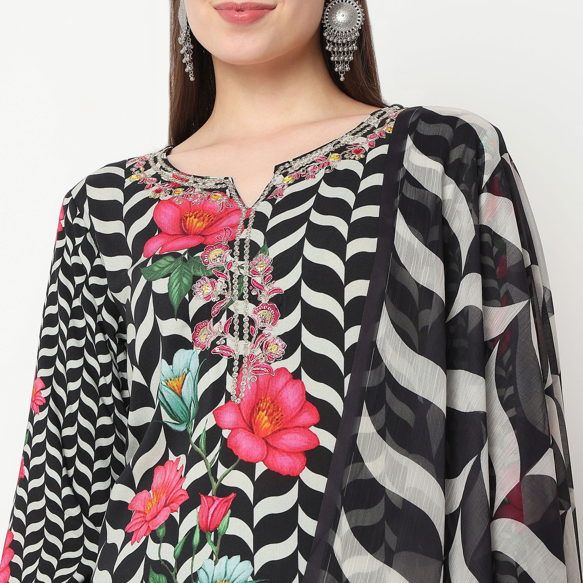 Printed Kurta with Pant & with Dupatta Set