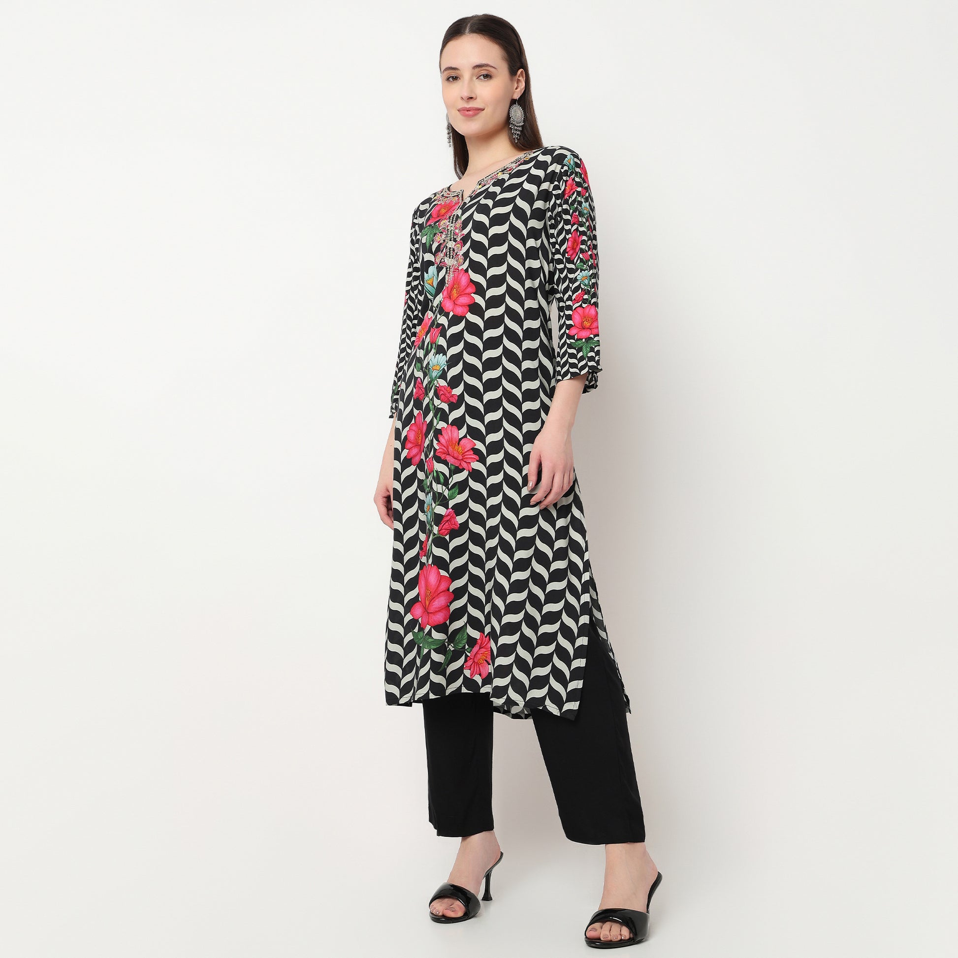 Printed Kurta with Pant & with Dupatta Set