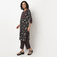 Buy Women Straight Fit Printed Three-Fourth Sleeve Kurta with Pant Set  - Style Union