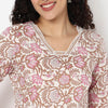 V-Neck Printed Kurta and Pant Set