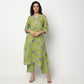 Buy Women Flare Fit Printed Three-Fourth Sleeve Kurta with Pant Set  - Style Union