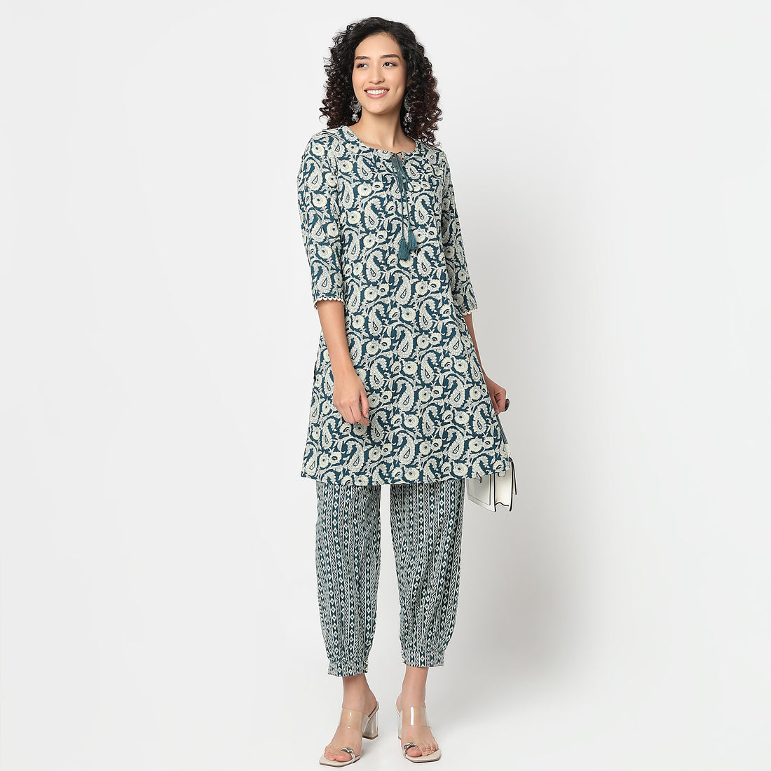 Printed Straight Kurta With Pant Set