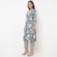 V-Neck Printed Kurta and Pant Set