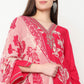 Printed V-Neck Straight Kurta with Pant Set