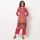 Buy Women Straight Fit Printed Three-Fourth Sleeve Kurta and Pant with Dupatta Set  - Style Union