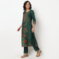 Buy Women Straight Fit Printed Three-Fourth Sleeve Kurta and Pant with Dupatta Set  - Style Union