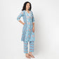Flare Fit Printed V-Neck Kurta with Pant Set