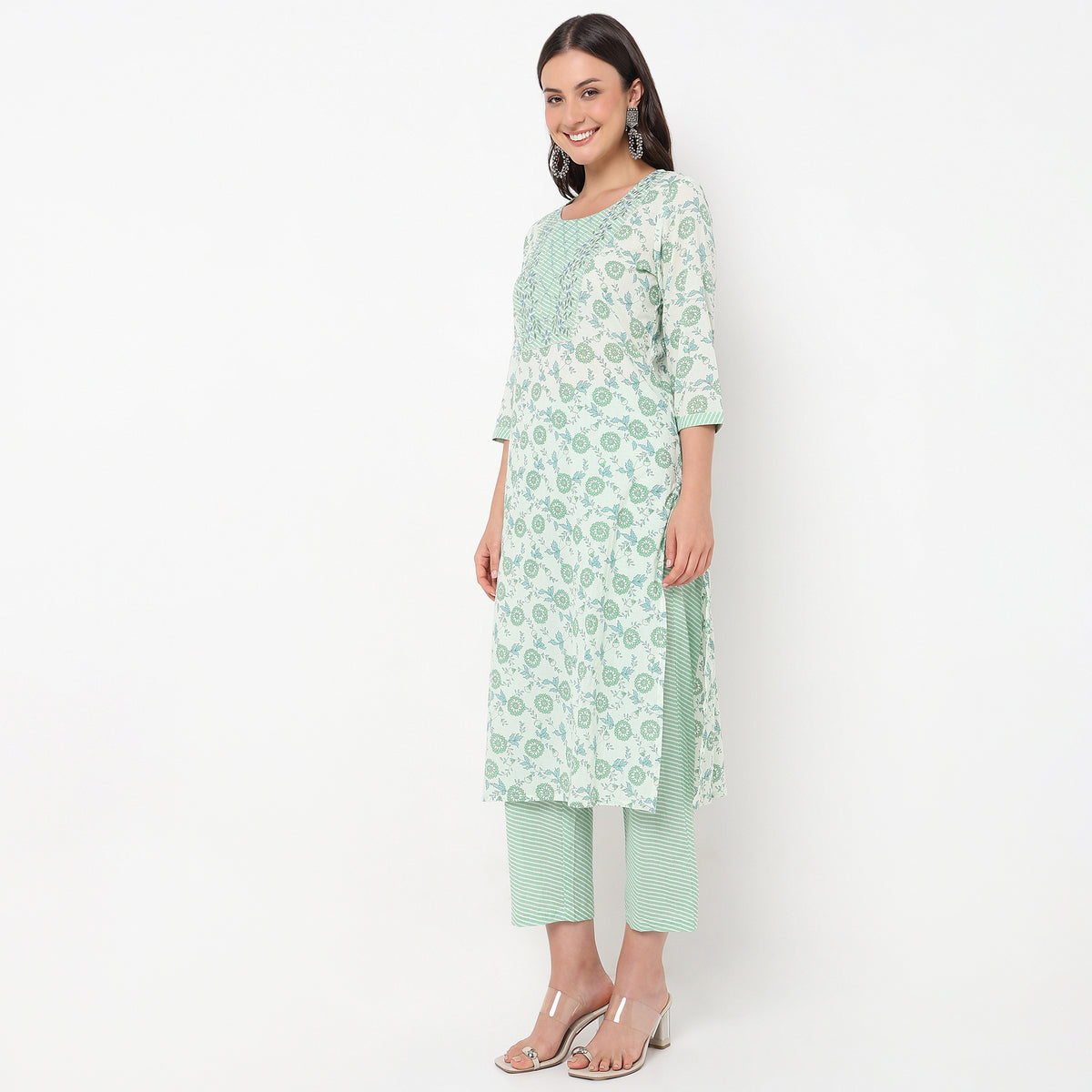 Straight Fit Printed Kurta and Pant with Dupatta Set