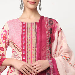 Printed Straight Kurta with Pant & with Dupatta Set