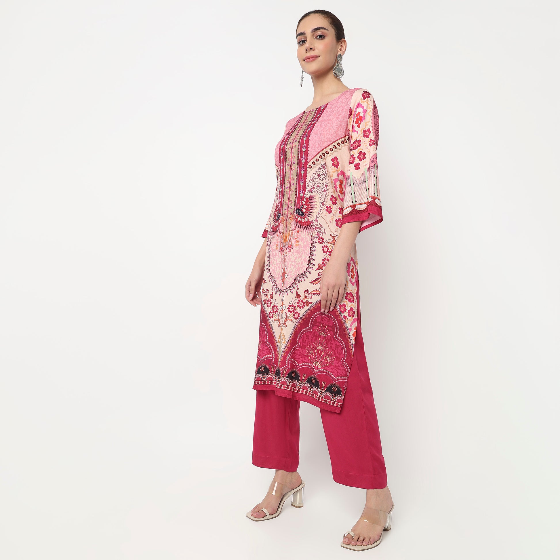 Printed Straight Kurta with Pant & with Dupatta Set