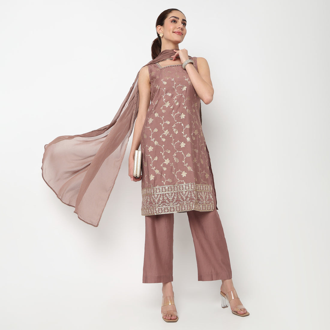 Printed Kurta with Pant & with Dupatta Set