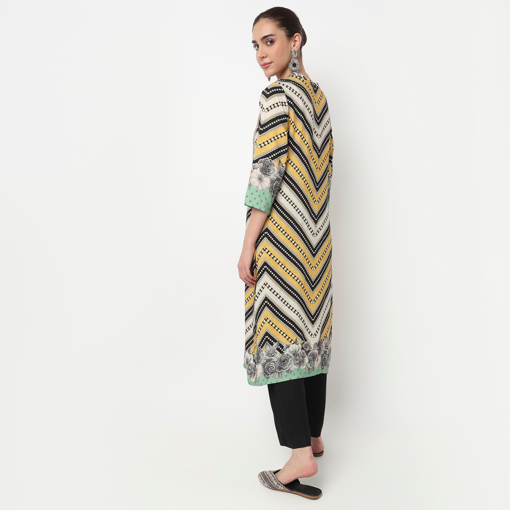 Printed Straight Kurta with Pant & with Dupatta Set