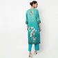 V-Neck Printed Straight Kurta with Pant & with Dupatta Set