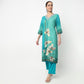 V-Neck Printed Straight Kurta with Pant & with Dupatta Set