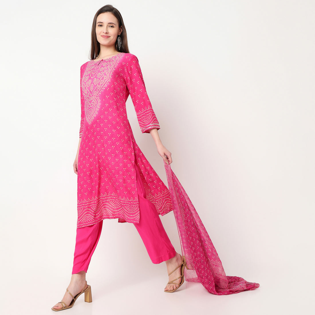 Printed Kurta with Pant & with Dupatta Set