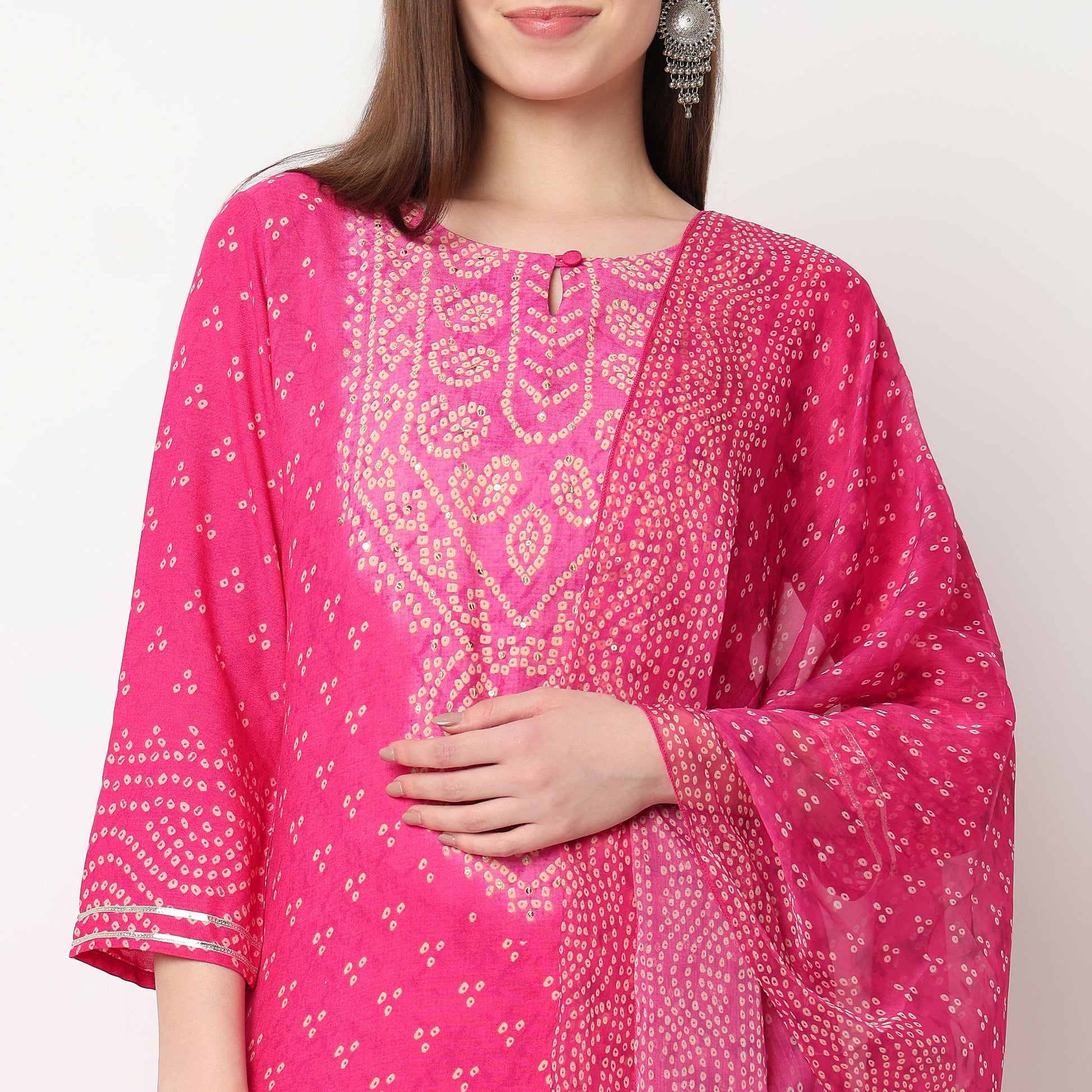 Printed Kurta with Pant & with Dupatta Set