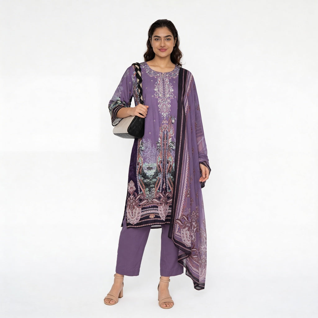 Printed Kurta with Pant & Dupatta Set