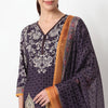 V-Neck Printed Kurta with Pant & with Dupatta Set