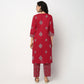 Buy Women Straight Fit Printed Three-Fourth Sleeve Kurta and Pant with Dupatta Set  - Style Union