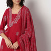 Buy Women Straight Fit Printed Three-Fourth Sleeve Kurta and Pant with Dupatta Set  - Style Union
