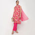 V-Neck Printed Straight Kurta with Pant & with Dupatta Set