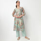 V-Neck Embroidered Kurta with Pant & with Dupatta Set